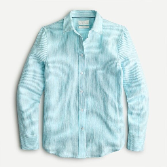 J. Crew Tops - J. Crew Baird McNutt Irish Linen Striped Slim Fit Button Up Shirt